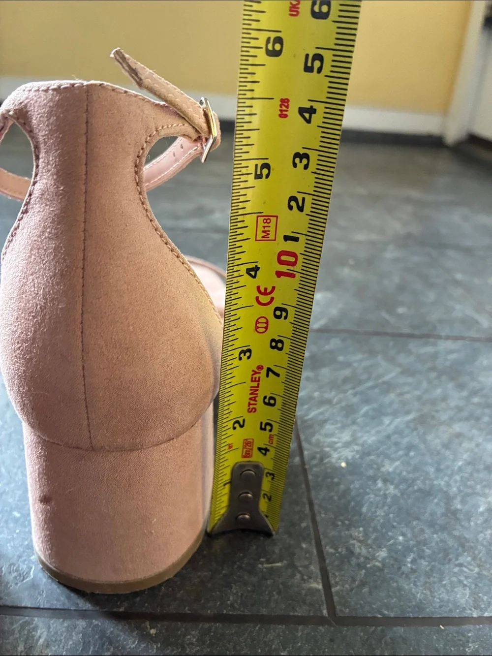 Block Heel Ankle-Strap Sandals in Blush Pink